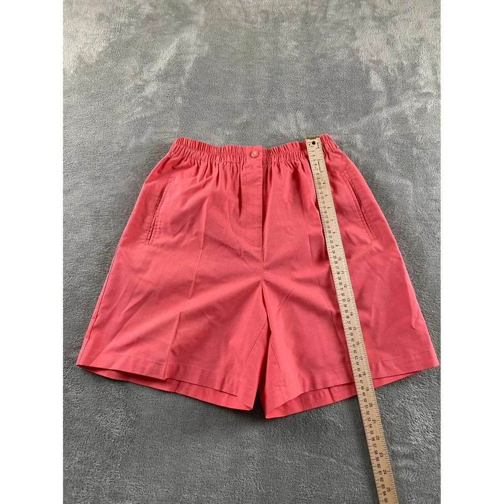 Karen Scott Womens Coral Pink Elastic Waist Pull On Shorts Size 10 Casual Summer
